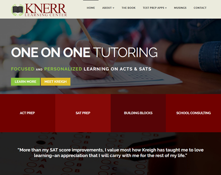 Knerr Tutoring website designed by iNET Web.