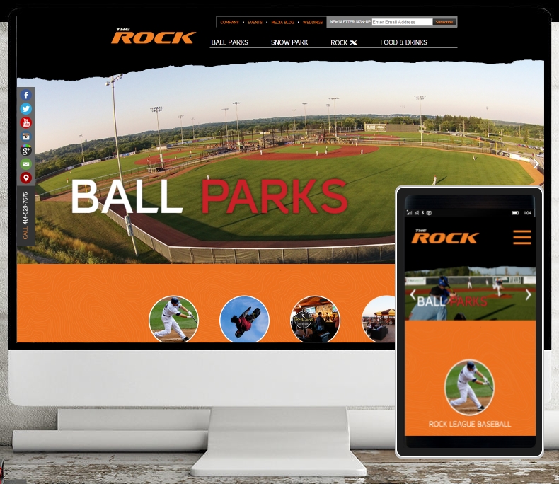 Rock Sports Complex in Franklin, WI got a custom built website to help drive traffic