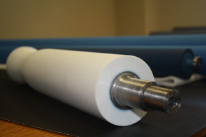 Milwaukee web development with images of SI Roller's leading industrial roller products like this off-set printing roller!
