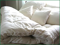 Wool bedding and pillows from Oconomowoc