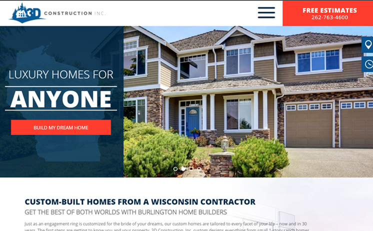 Wisconsin custom home builder prospers with iNET's web design and marketing techniques 