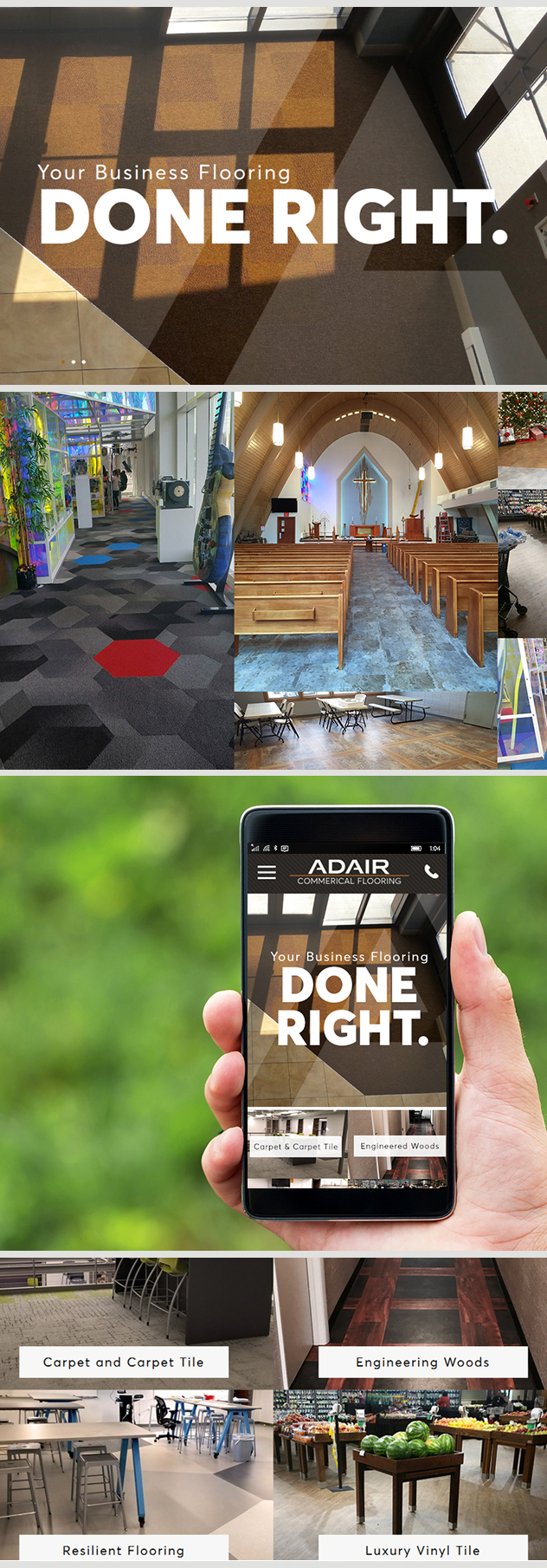 Milwaukee web marketing for Adair Commercial Flooring