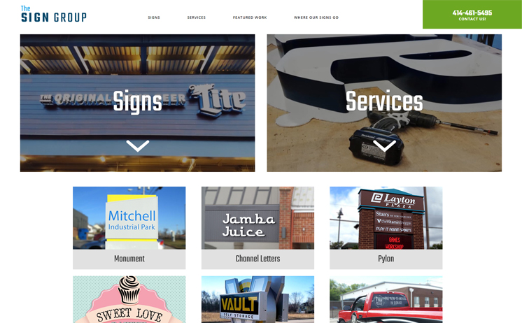 Waukesha sign contractor company succeeds with  iNET's creative internet marketing and web design