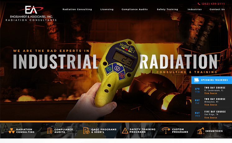 Waukesha industrial radition consulting and training company succeeds with iNET's creative web design and programming 