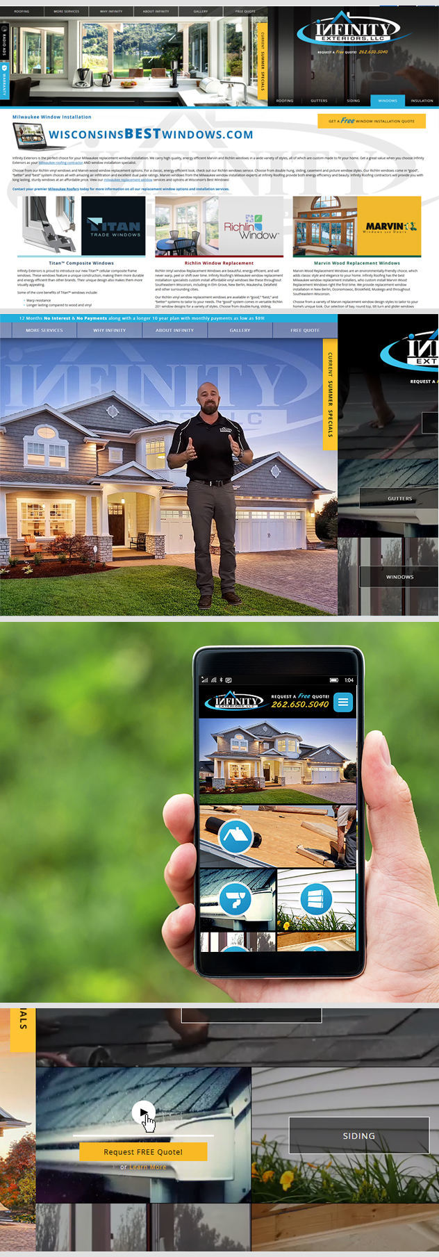 Infinity Roofing's Web Developer Roofer Contractor Website Design