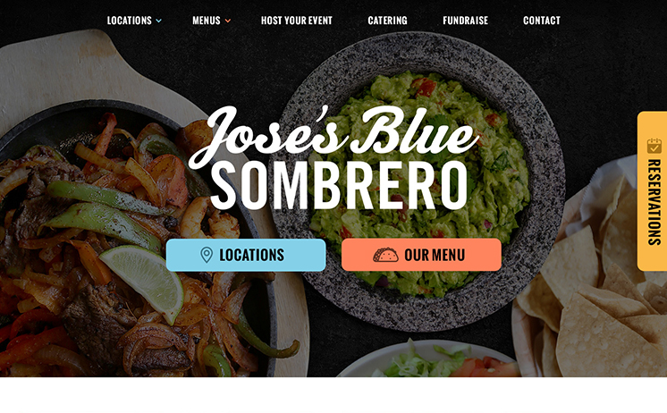 Jose's Blue Sombrero Home Page Screenshot