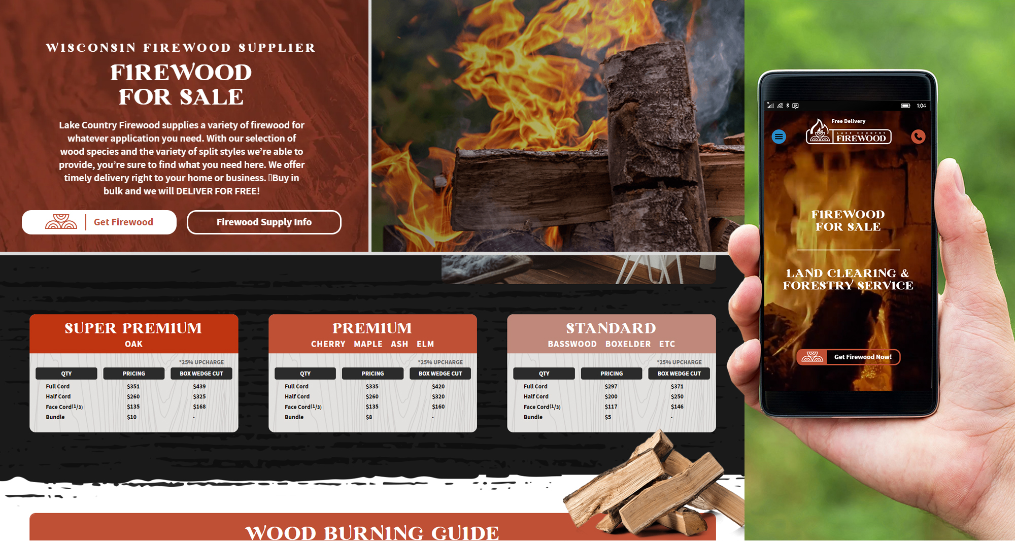 Milwaukee web marketing for Lake Country Firewood