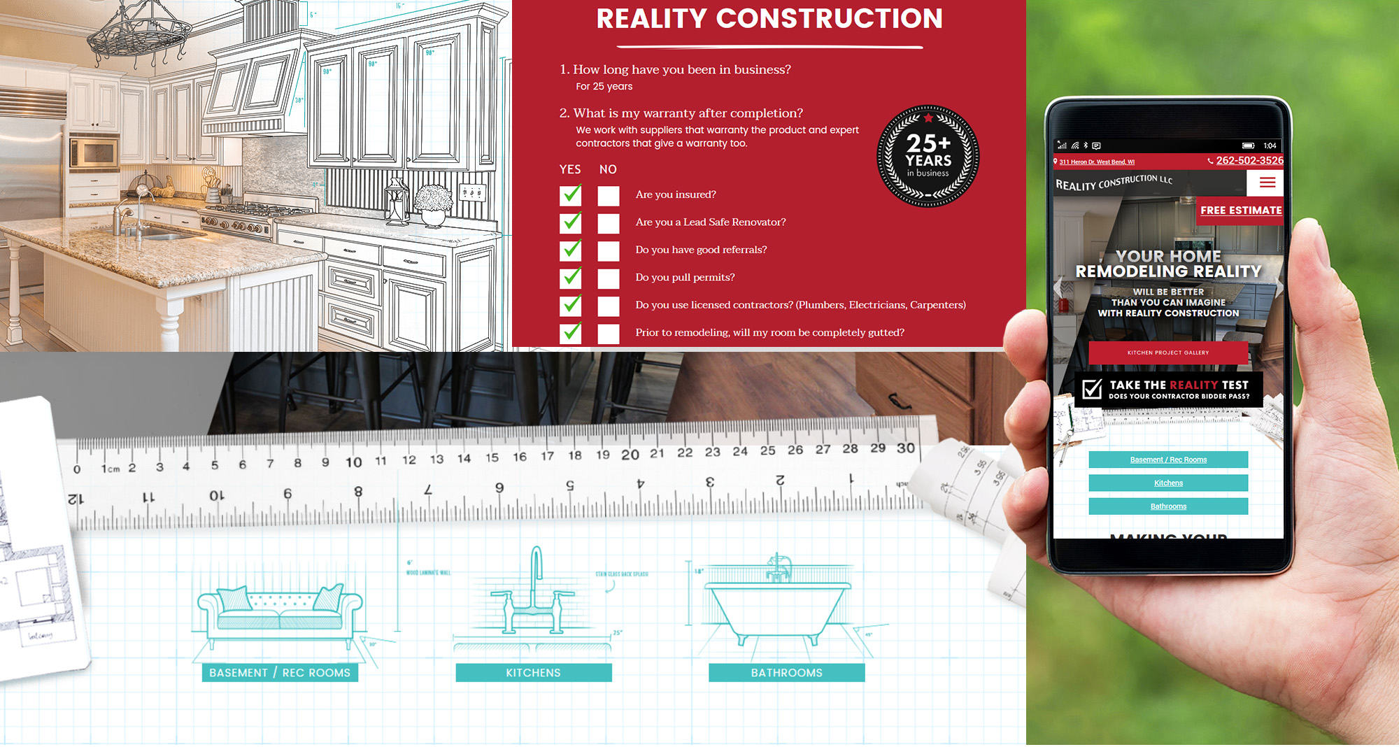 Milwaukee web marketing for Realiity Construction