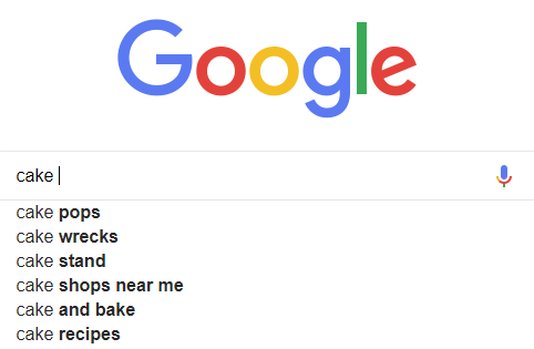 Cake Google Autosuggest