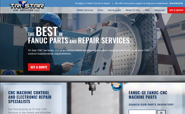 FANUC and GE FANUC part repair services company relies on iNET innovative website marketing strategies in reaching out to customers and prospects throught the United States