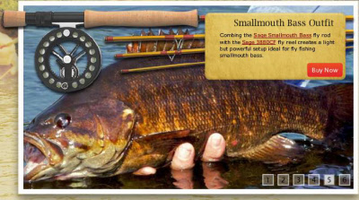 Milwaukee web design portraying The Fly Fisher Smallmouth Bass Outfit with creative genius flash animation!