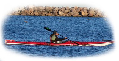 Kayaker enjoying the Paddling Partner Kayak Ballast System!