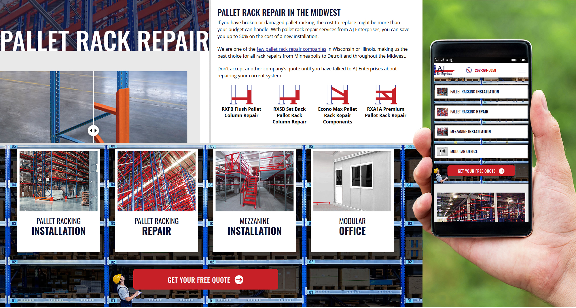 Milwaukee web marketing for AJ Enterprises