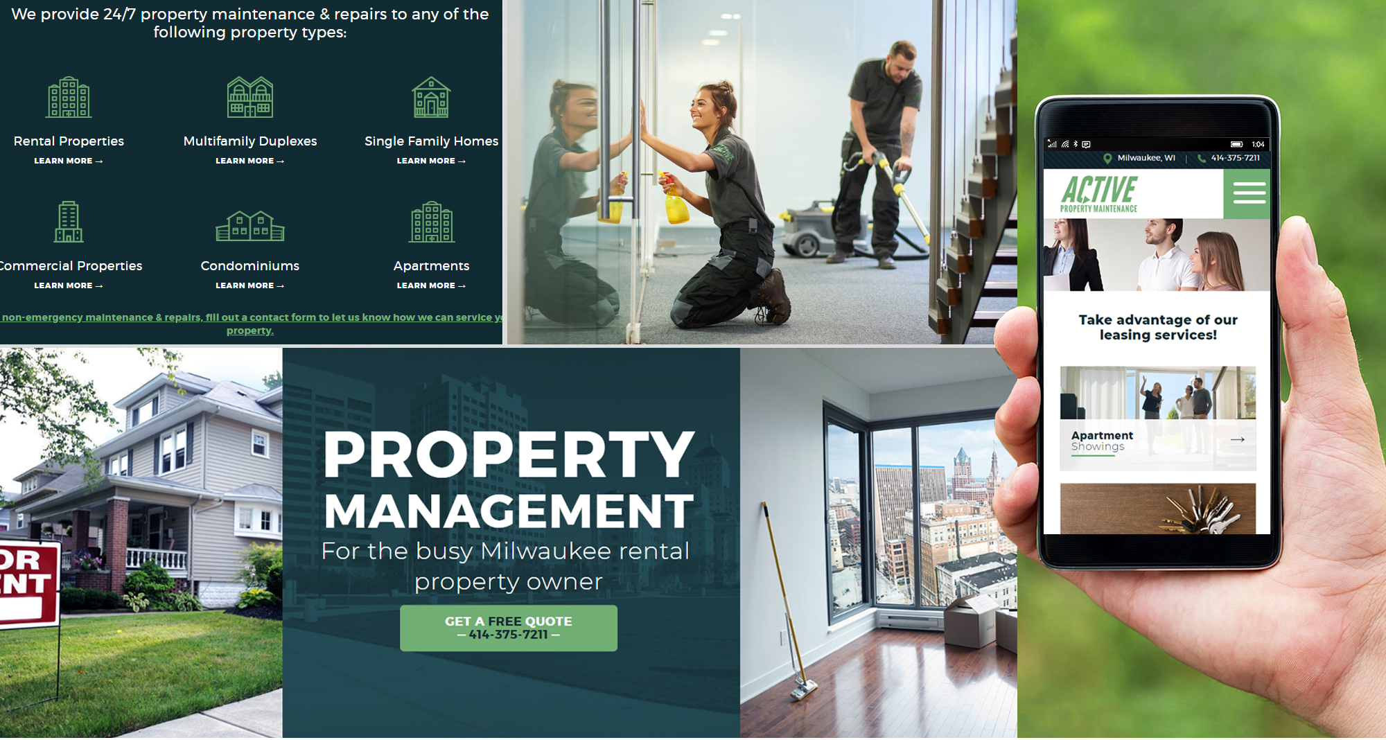 Milwaukee web marketing for Active Property Maintenance 