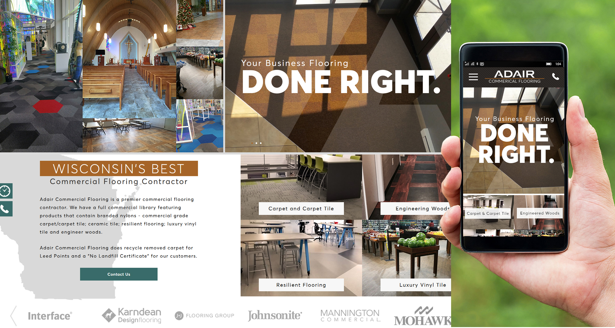 Milwaukee web marketing for Adair Commercial Flooring