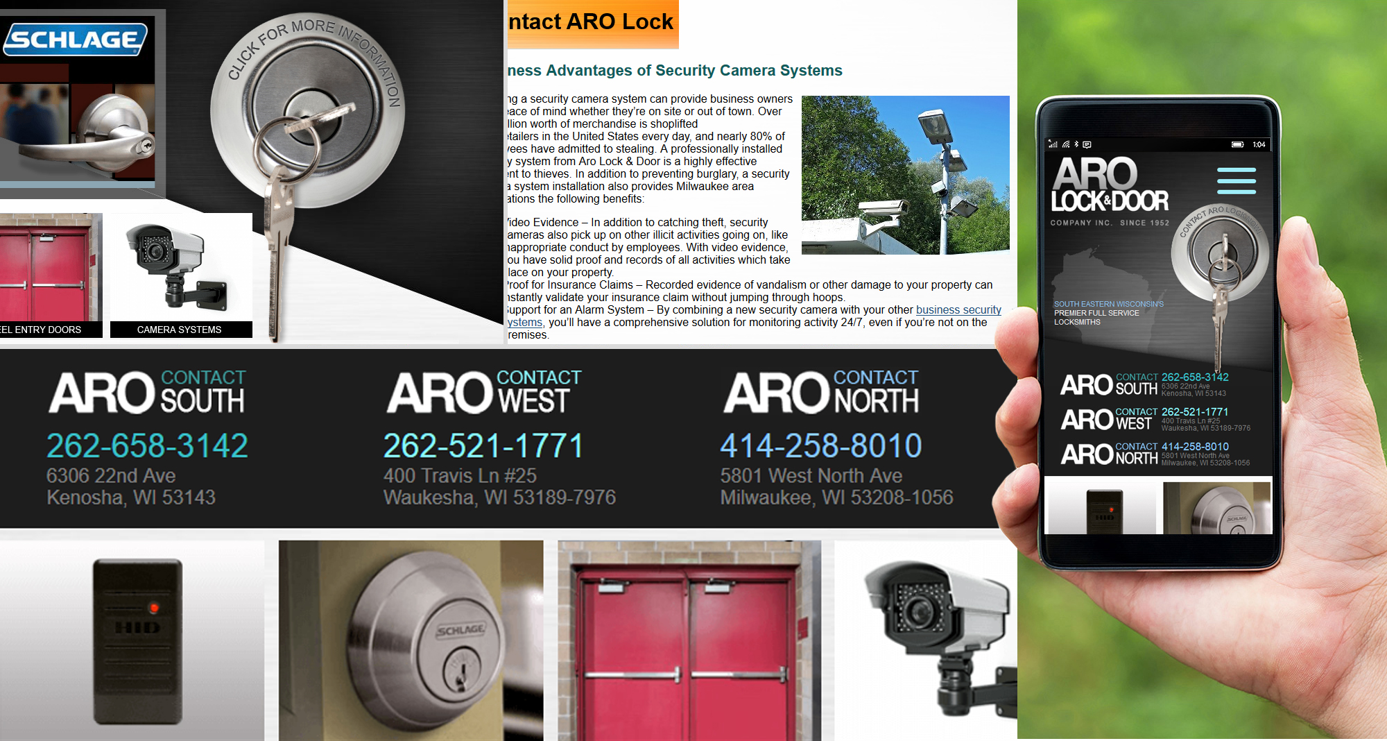 Milwaukee web marketing for Aro Lock & Door Company