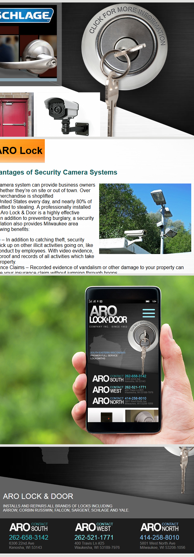 Milwaukee web marketing for Aro Lock & Door Company