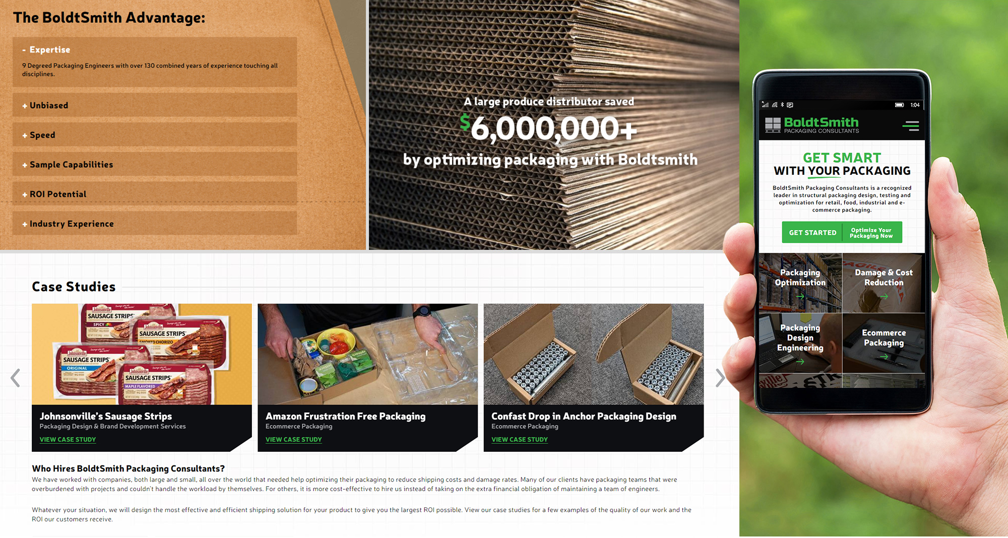 Milwaukee web marketing for Boldt Smith Packagingt