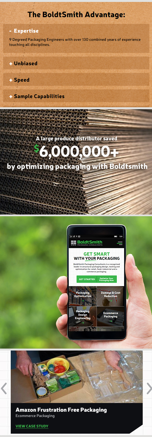 Milwaukee web marketing for Boldt Smith Packaging