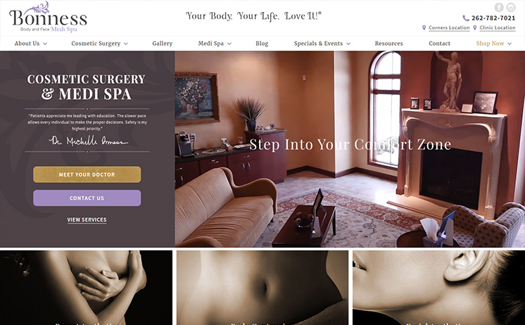 Milwaukee cosmetic surgery company succeeds through iNET’s professional marketing avenues of radio, web development, and SEO