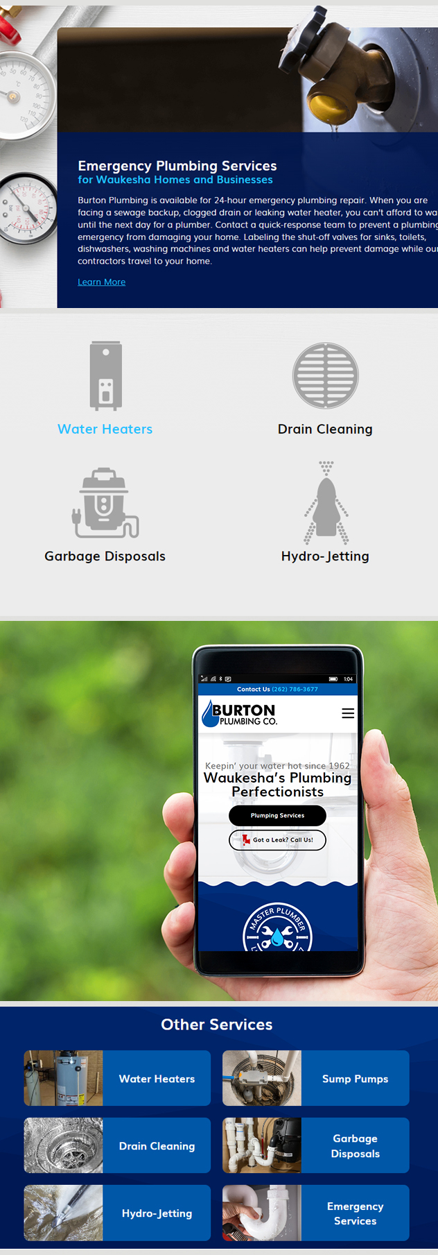 Milwaukee web marketing for Burton Plumbing