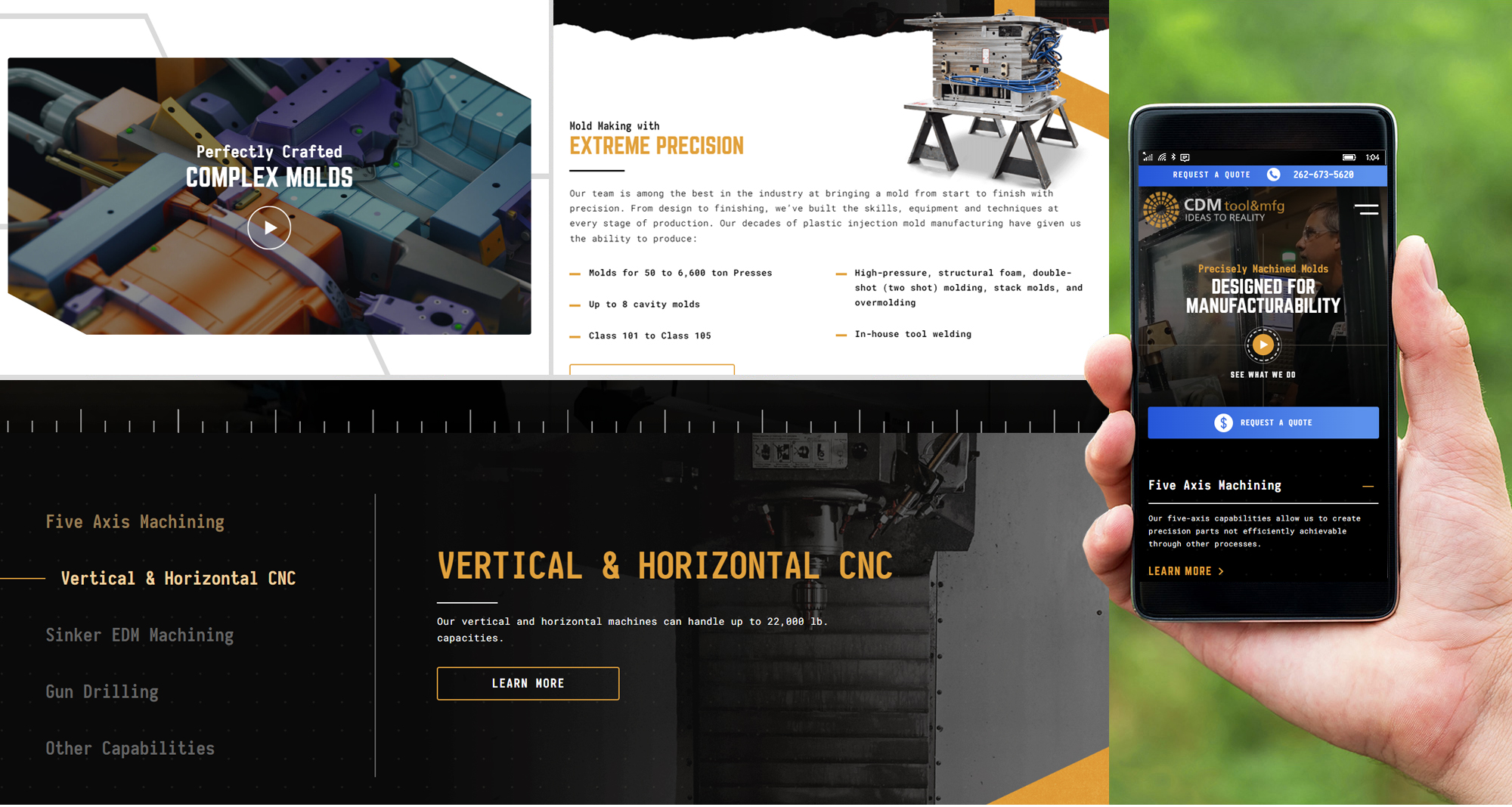 Milwaukee web design and development for CDM Tool & Mfg