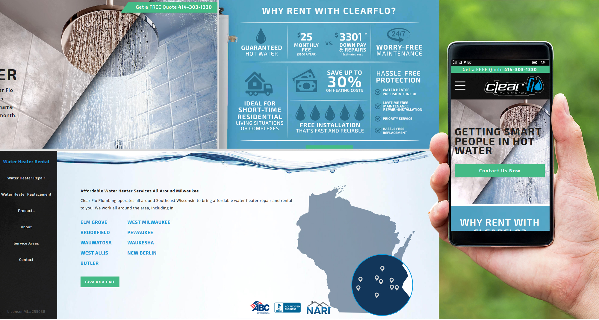Milwaukee web marketing for Clearflo Plumbing