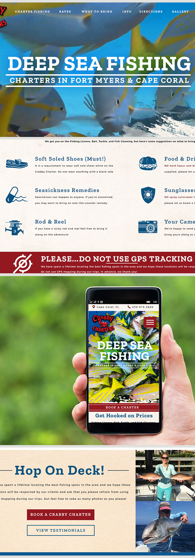 Milwaukee web marketing for Crabby Charters 