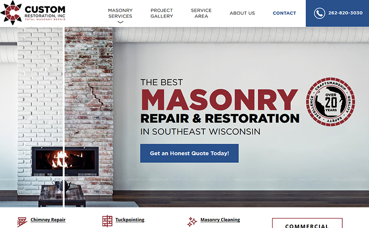 SE Wisconsin residential and commerical masonry contractor connect with the targeted audience with user friendly website design and SEO from iNET