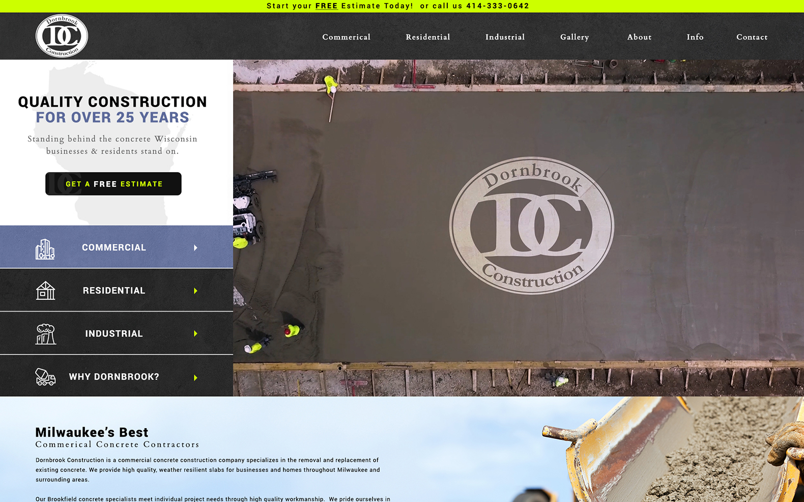 Milwaukee concrete installation company prospers with iNET’s winning web design and marketing techniques