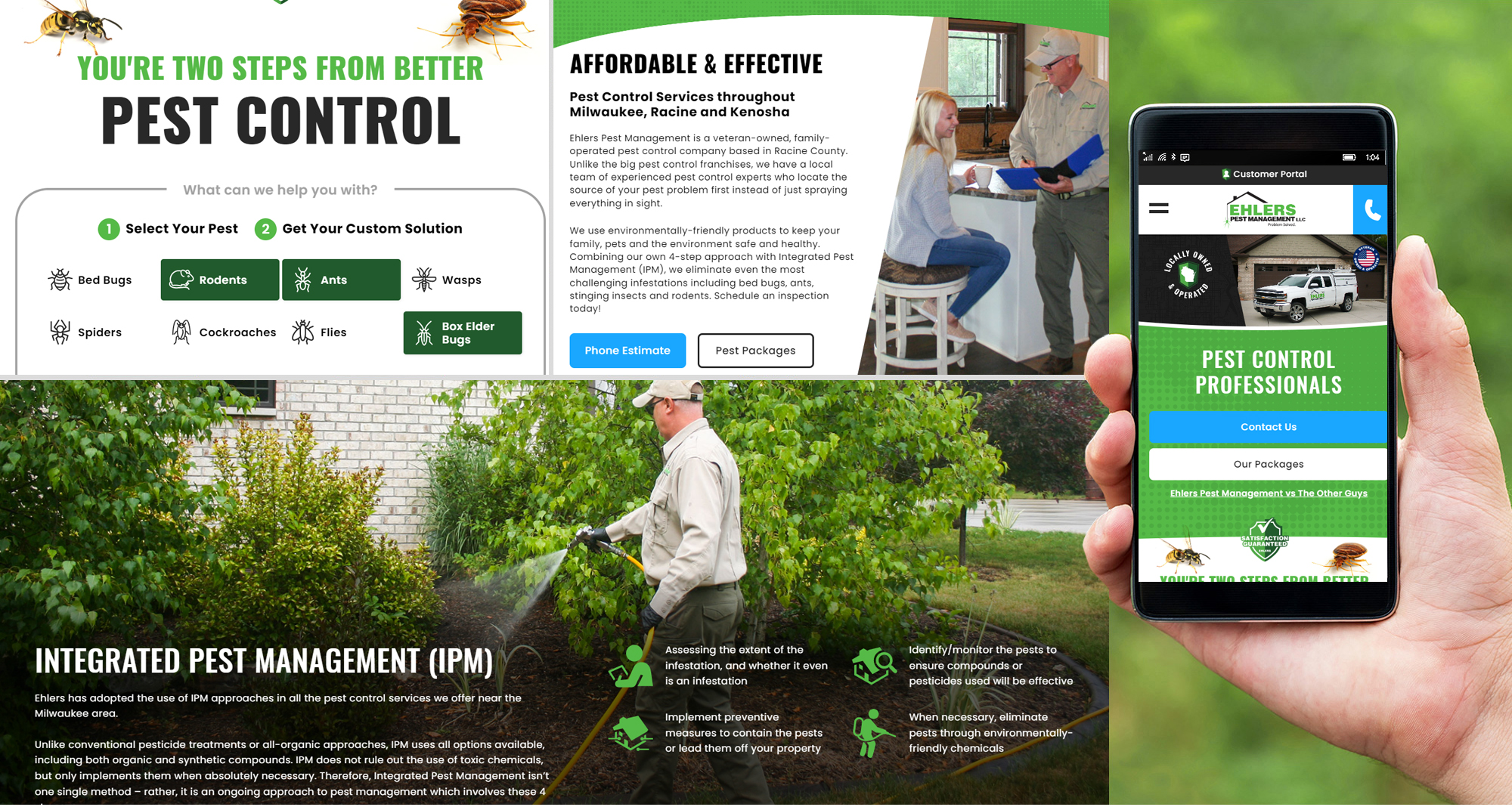 Milwaukee web marketing for Ehlers Pest Management
