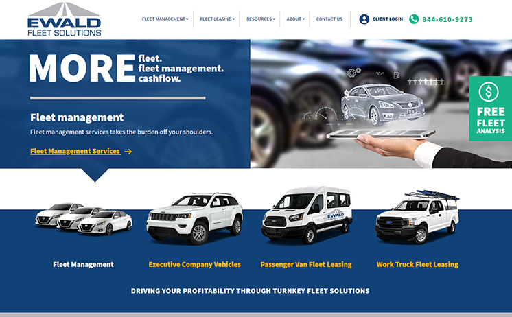 Nationwide vehicle fleet leasing company increases buisiness with website design and SEO