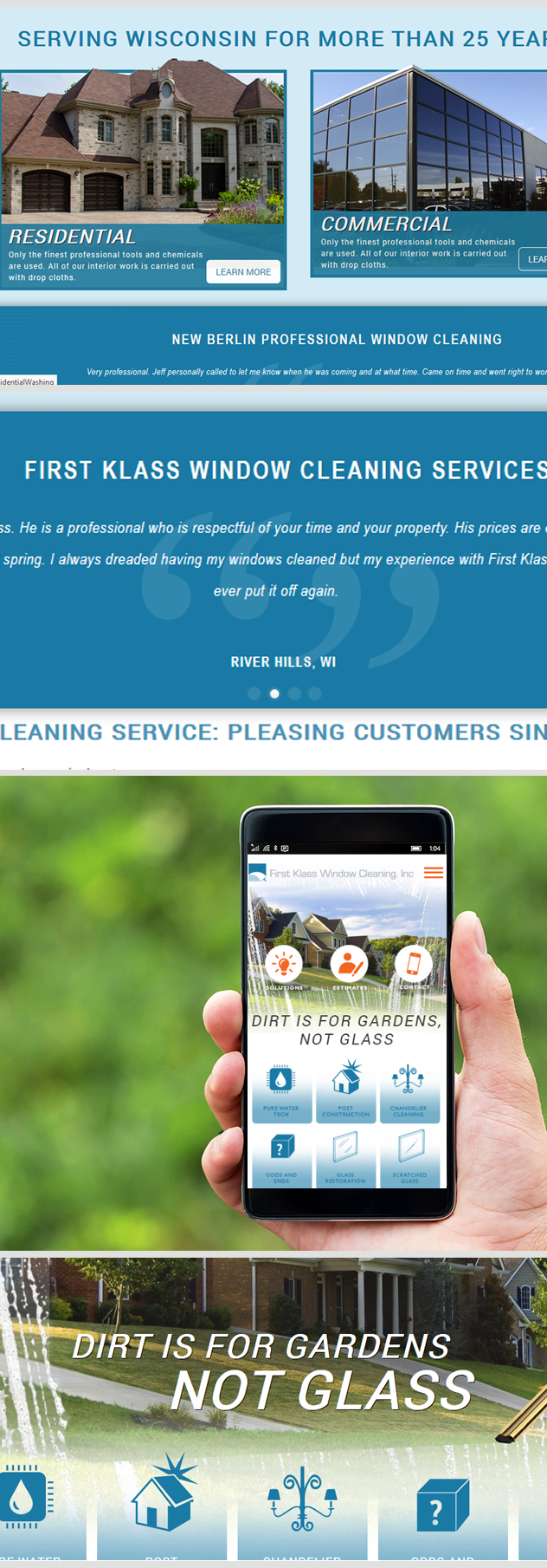 Milwaukee web marketing for First Klass Window Cleaning, Inc.