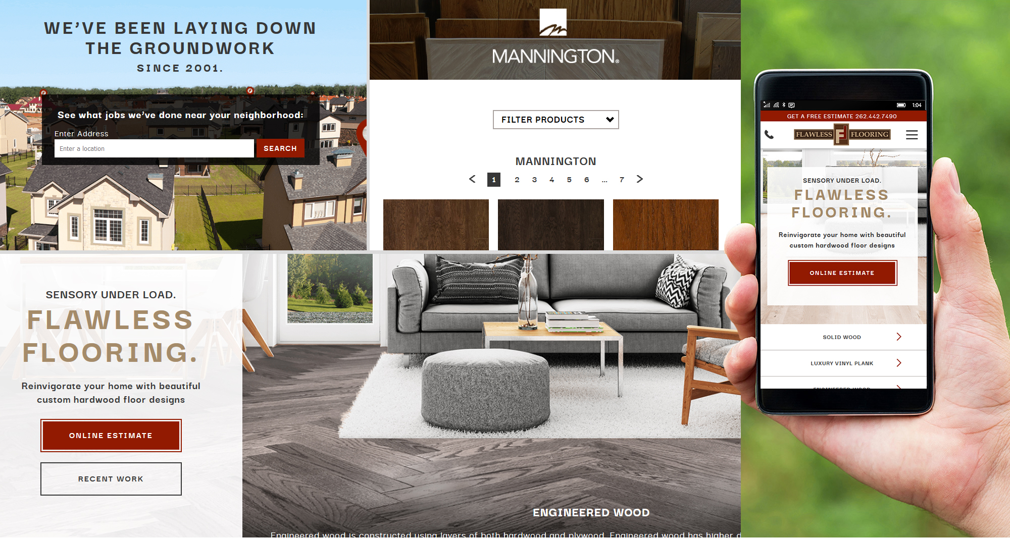 Milwaukee web design and development for Flawless Flooring