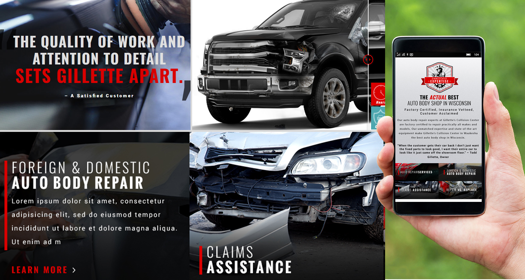 Milwaukee web marketing for Gillette's Collision Center 