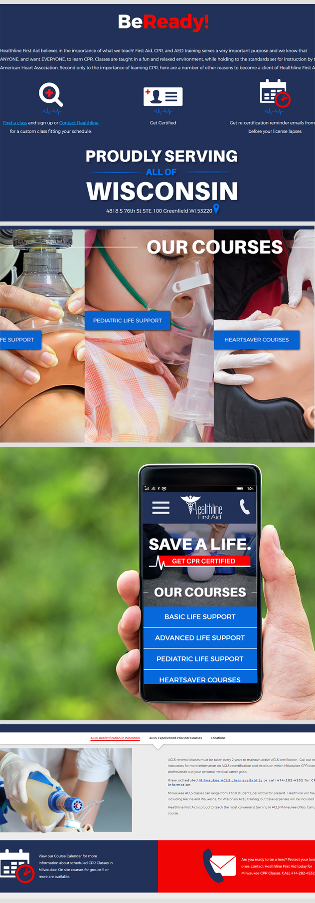 Milwaukee web marketing for Healthline First Aid 