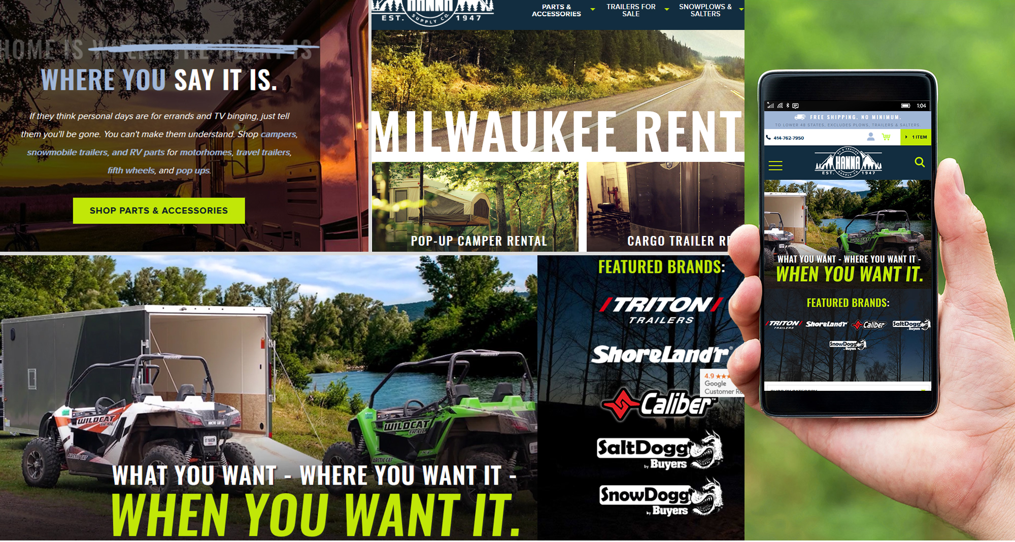 Milwaukee web marketing for Hanna Trailer Supply
