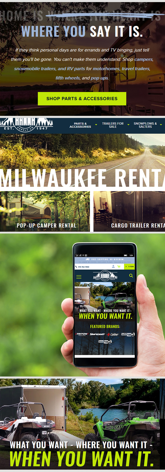 Milwaukee web marketing for Hanna Trailer Supply