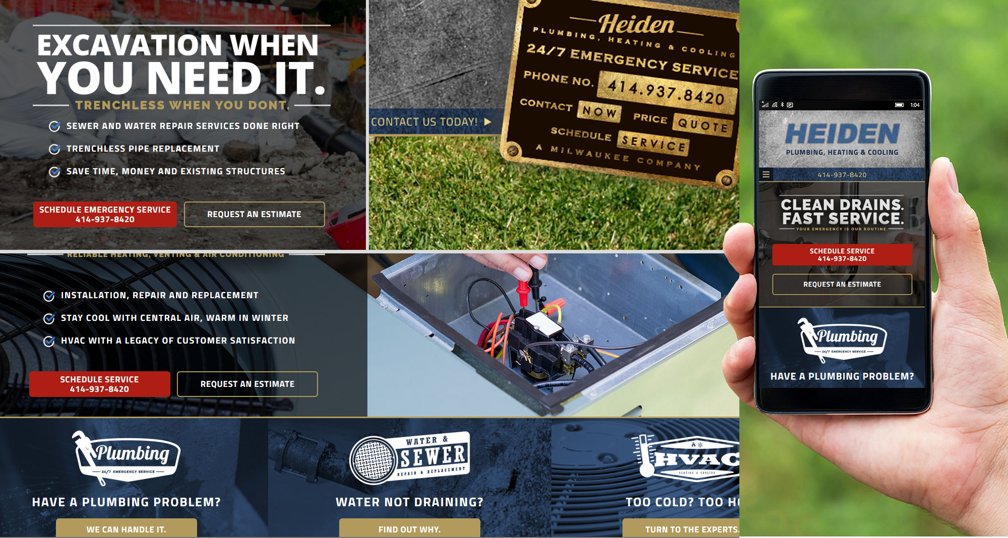 Milwaukee web marketing for Heiden Plumbing