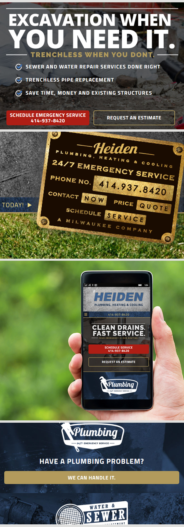Milwaukee web marketing for Heiden Plumbing