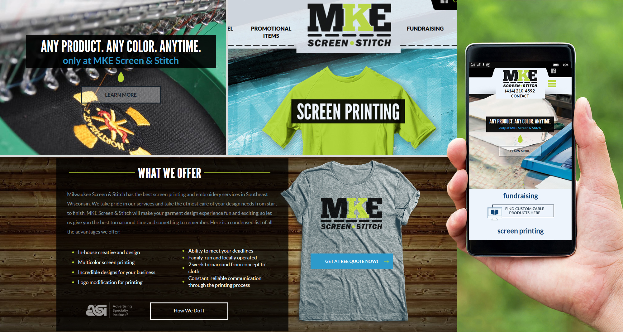 Milwaukee web marketing for MKE Screen & Stich