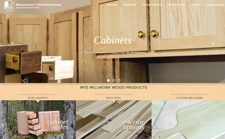 Waukesha website designer and developers for cabine and millwork company