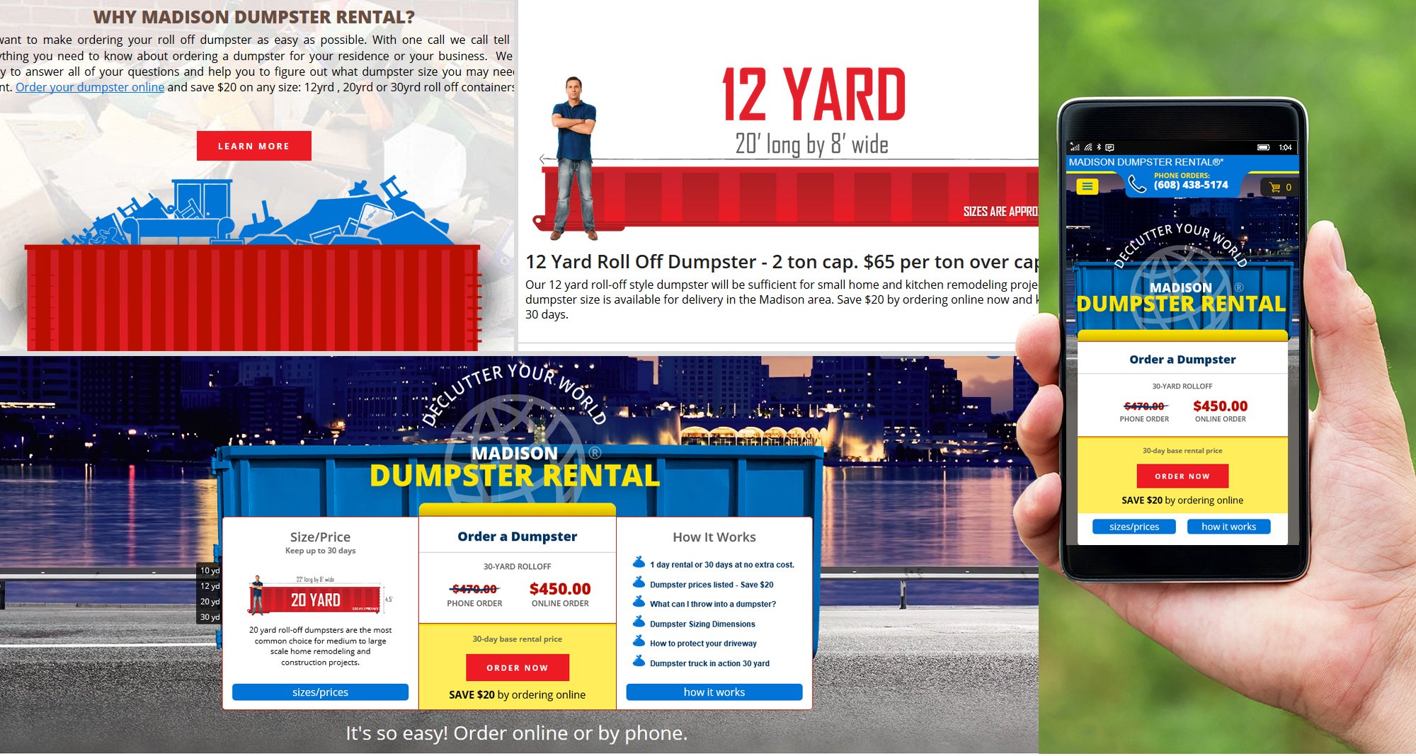 Milwaukee web marketing for Madison Dumpster Rental