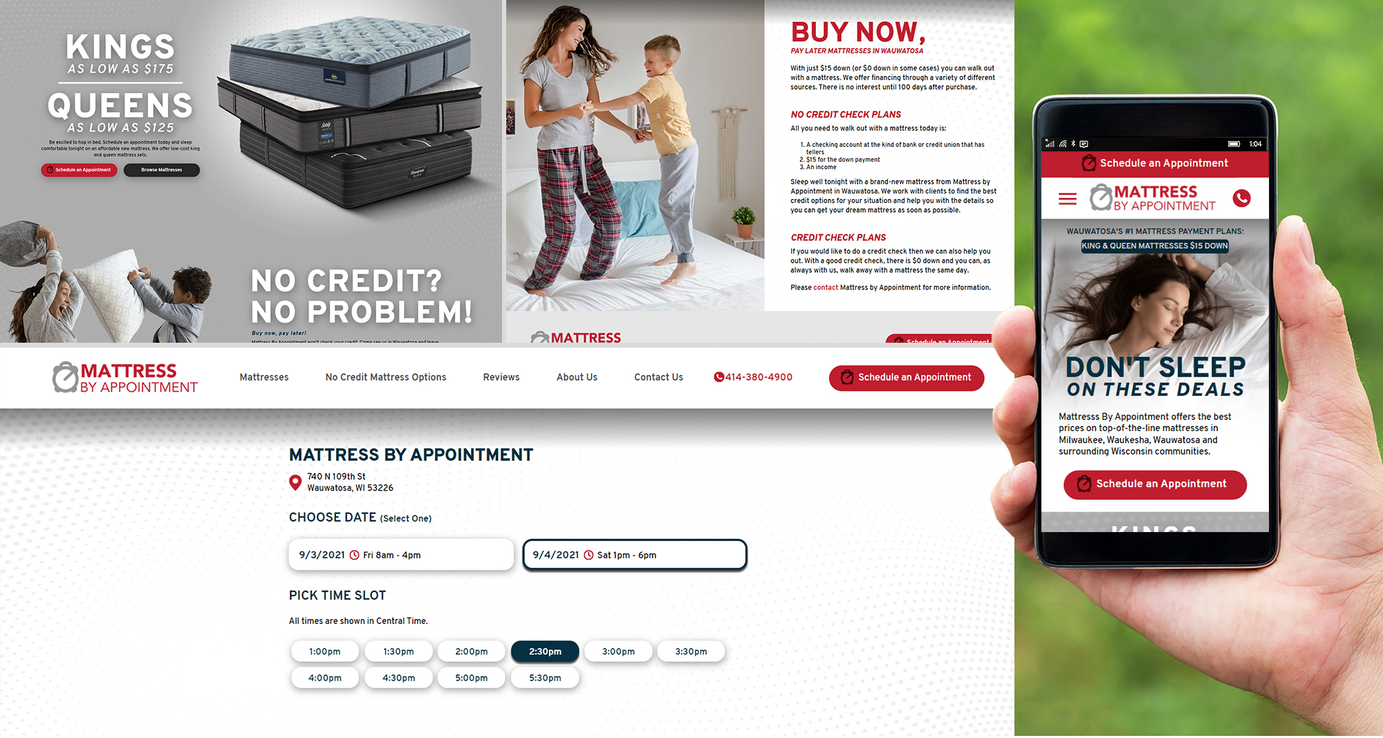 Milwaukee web marketing for Mattress By Appointment