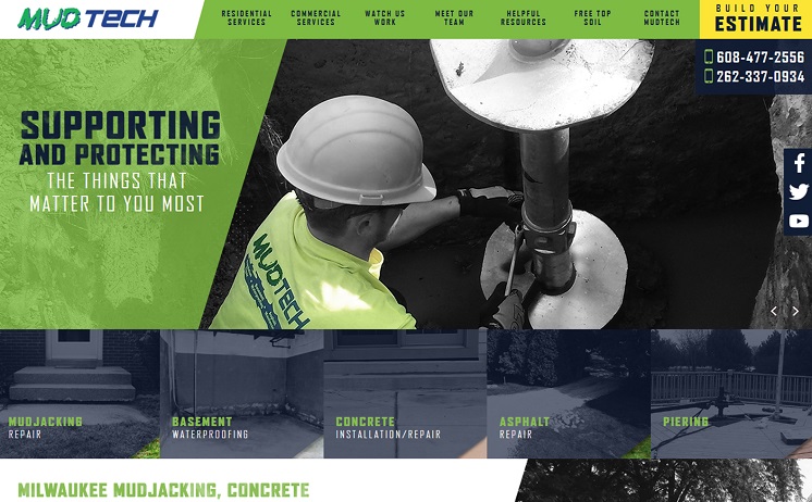 Waukesha residential and commercial constructive services connect with their targeted audience through iNET’s creative web design and SEO