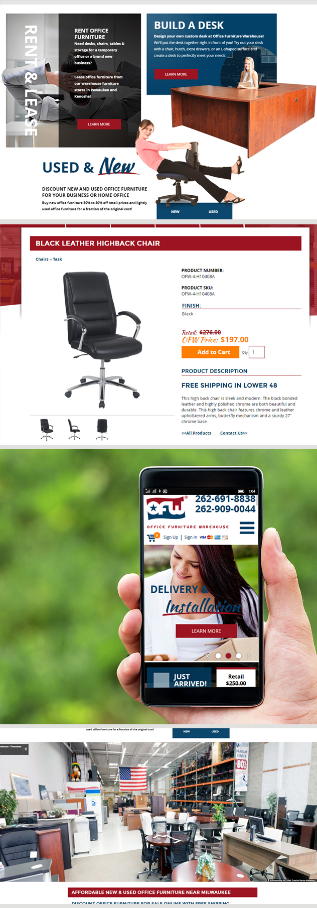 Milwaukee web marketing for Office Furniture Warehouse