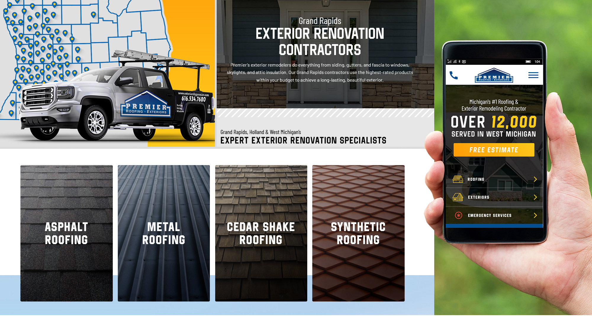 Milwaukee web marketing for Premier Roofing
