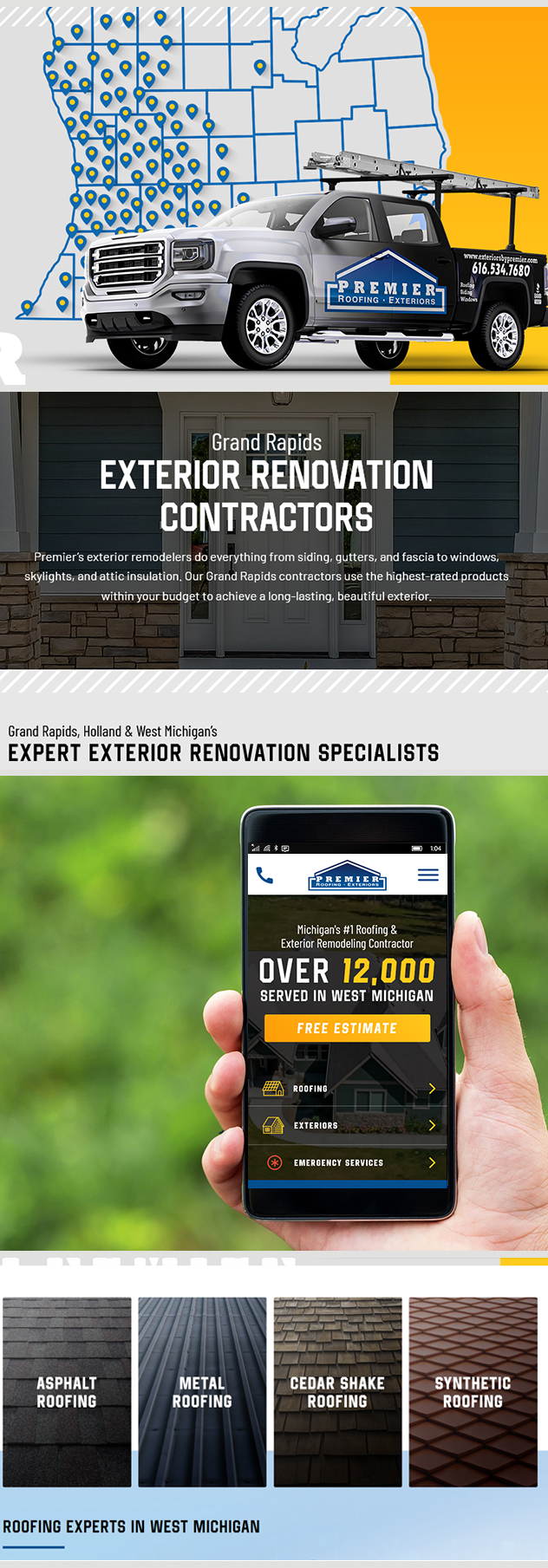 Milwaukee web marketing for Premier Roofing