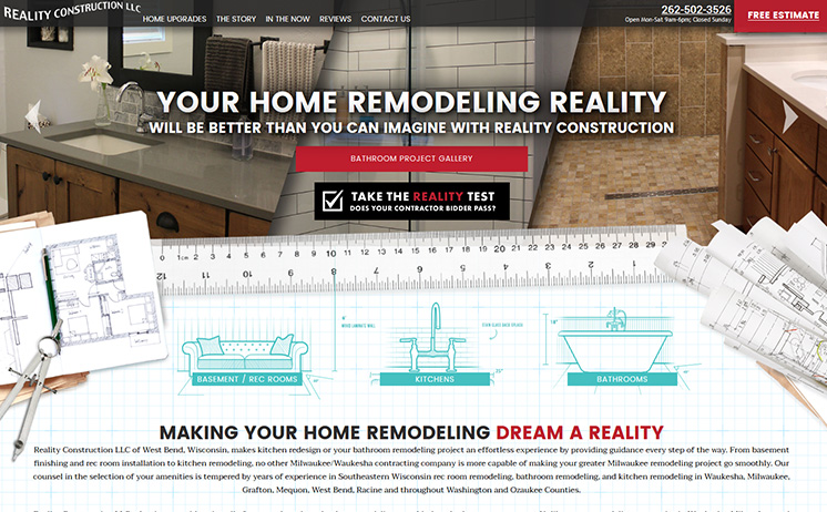 Web design for Milwaukee area remodeling contractor