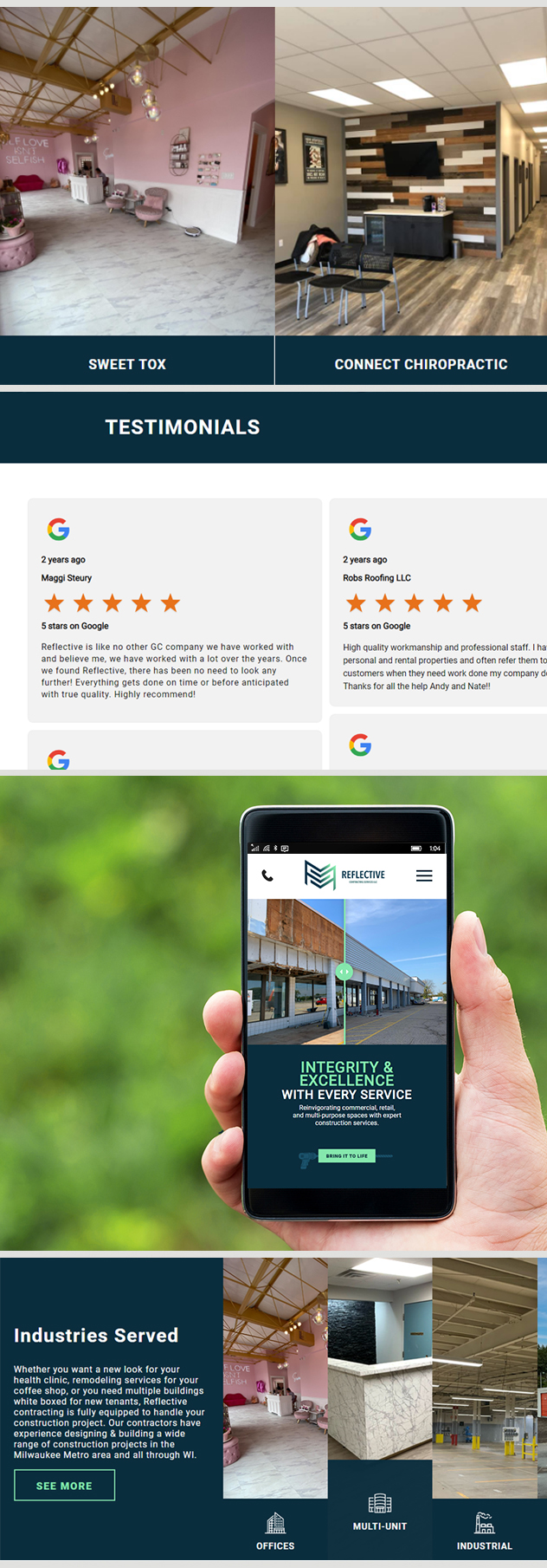 Milwaukee web marketing for Reflective Contracting
